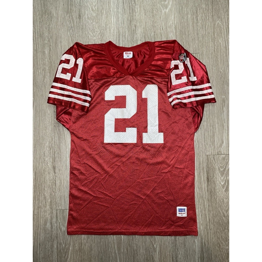 Vintage Deion Sanders #21 NFL San Francisco 49ers Wilson MEDIUM Jersey Authentic